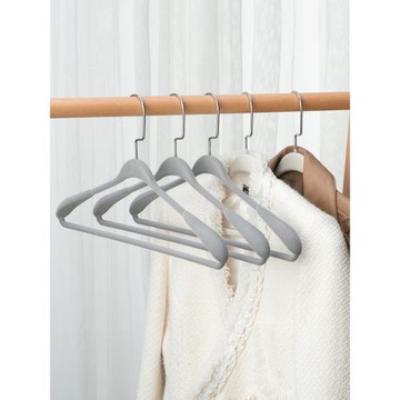家用植絨寬肩掛衣架大衣西裝防肩角防滑掛衣服架衣柜收納無痕衣架