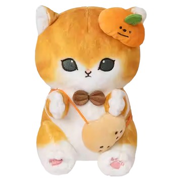 mofusand 貓福珊迪 玩偶吉祥物公仔娃娃擺飾  開運好柿花生B 橙色  30cm  1個