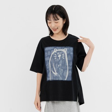 a la sha Qummi的花園落肩T
