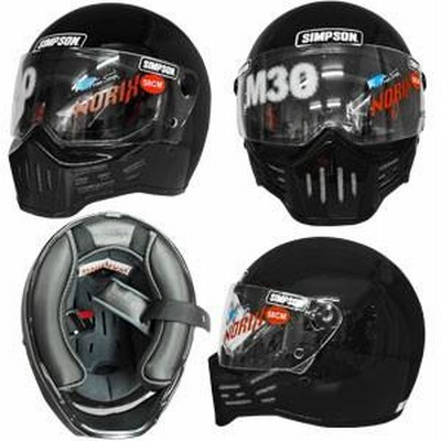 M30 SIMPSON ブラック ヘルメット シンプソン MODEL30 艶あり 黒