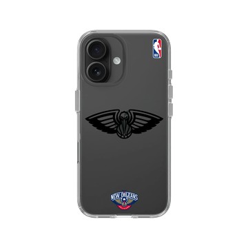 iPhone 16 Clear Case（相機按鈕） 透明 - NBA - B&W-新奧爾良鵜鶘 New Orleans Pelicans B&W