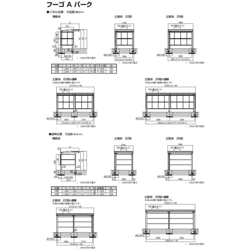 サイクルポート LIXIL リクシル TOEX フーゴAパーク 縦3連棟 22・22