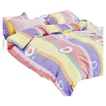 藍貓BlueCat 台灣製造銀離子抗菌 柔軟親膚  雙人 床包 5 x 6.2尺 + 薄被套  彩虹