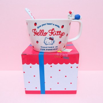 布丁泡泡 HELLO KITTY 立體趴趴 杯緣子 馬克杯 湯杯 附湯匙 三麗鷗 Sanrio