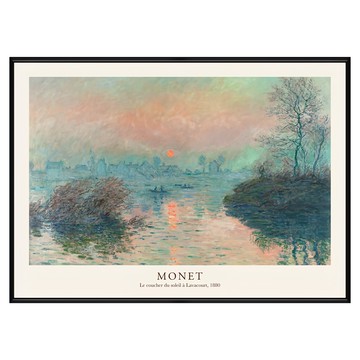 菠蘿選畫所 莫內 拉瓦庫爾的夕陽 AVAR5728B  70 x 50cm  黑色