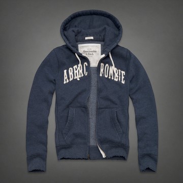 美國百分百【全新真品】Abercrombie & Fitch 外套 AF 連帽 夾克 帽T 麋鹿 深藍 S號 E295