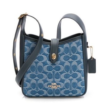 【COACH】Hadley mini LOGO丹寧款斜背包/肩背包