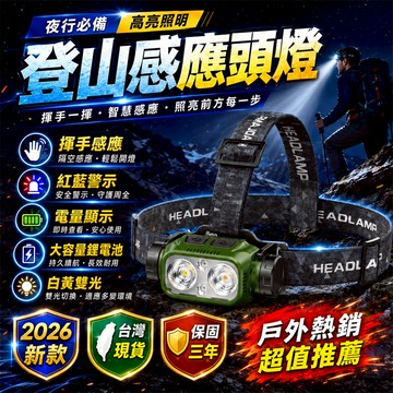 2026熱銷👍露營頭燈 釣魚頭燈 登山頭燈 跑步頭燈 照明燈 工作燈 防水頭燈 感應頭燈 頭戴式頭燈 戶外高亮頭燈