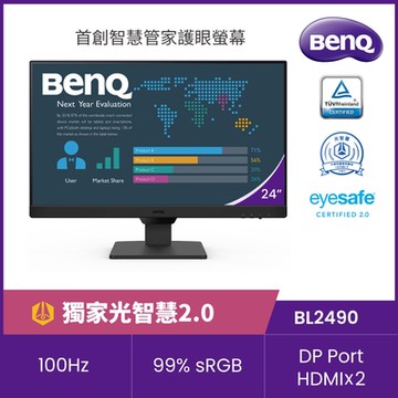 BenQ BL2490 24型 IPS 光智慧護眼Coding螢幕(HDMI/DP)