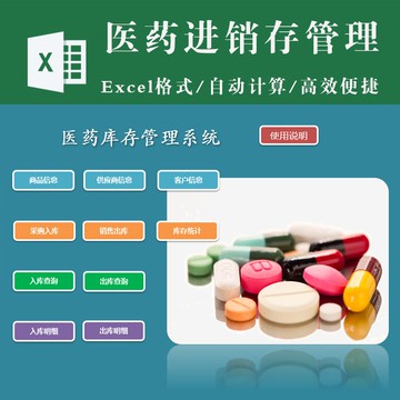 進銷存 | 醫藥進銷存excel表格系統 醫藥庫存管理 採購銷售出入庫明細查詢