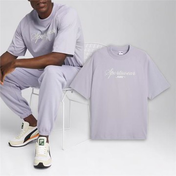 Puma 短袖 Classics+ Tee 男款 紫 米白 純棉 寬鬆 短袖上衣 短T 棉T 62427263