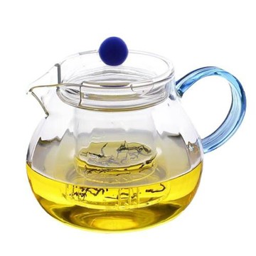 耐熱玻璃花茶壺南瓜壺花草茶壺咖啡館南瓜條紋壺配玻璃內膽600ML