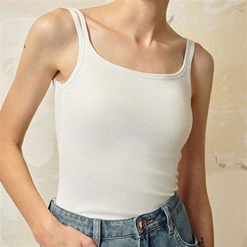 【米蘭精品】現貨+預購 頂級法式內衣緞面背心帶胸墊內搭無鋼圈透氣冰絲內衣-螺紋乳膠墊女背心3色74lt34