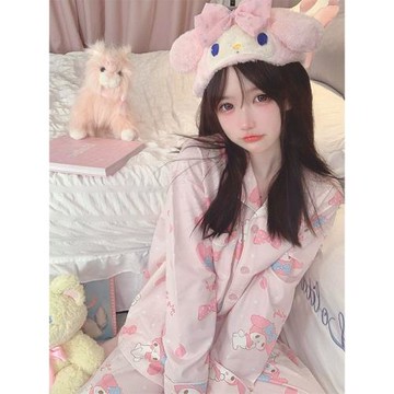 睡衣春秋女款2025年新款休閑寬松可愛甜美卡通長袖家居服可外穿