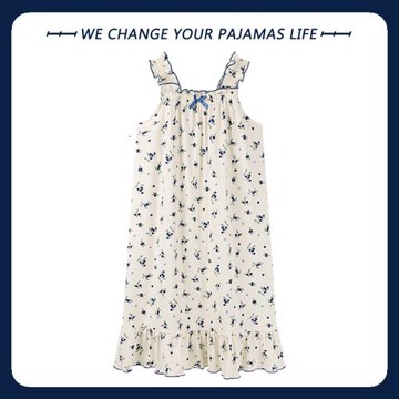 2025年睡衣女夏季薄款寬松大碼可愛少女吊帶純棉睡裙春夏天家居服