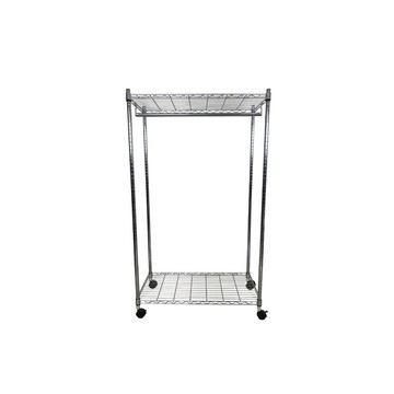 我塑我形 90 x 45 x 125 cm MIT耐重移動式萬用鐵力士鍍鉻二層收納架-含衣桿 置物架 鐵力士架