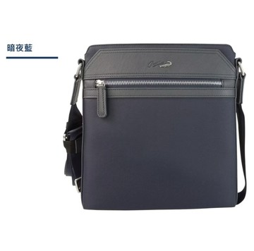 【寧寧小舖】台中35年老店 Crocodile 鱷魚 100%真皮配防潑水布直立式黑色斜側背包 11801 男背包