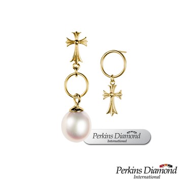 PERKINS 伯金仕 - cross系列  8-8.5mm 天然珍珠耳環