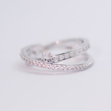 SWAROVSKI 施華洛世奇 Hyperbola 戒指 鍍白金色