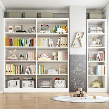 APP下單享點數9% 客廳書柜帶門書架儲物柜一體靠墻家用雜志柜展示柜置物架現代簡約