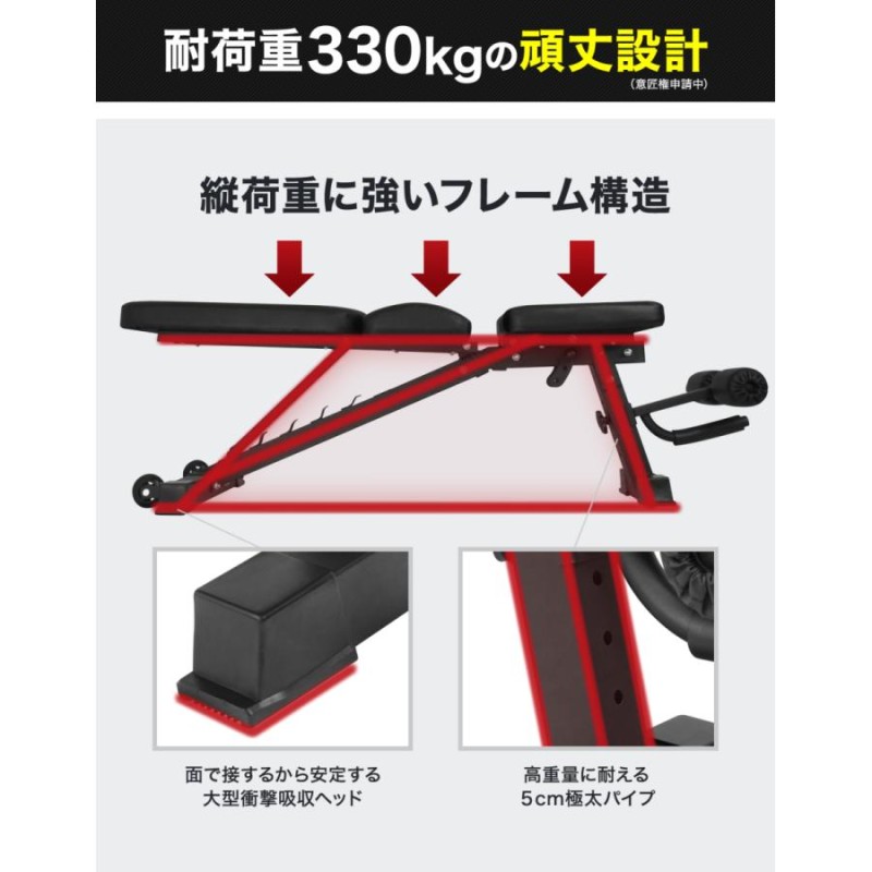 トレーニングベンチ (アドバンスモデル) 独自のBack Protection 耐荷重