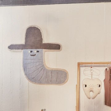 OYOY MINI 造型手工羊毛地毯 活力牛仔