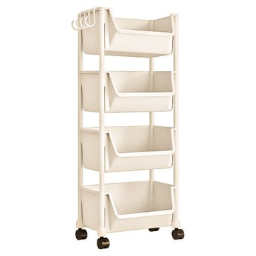 小麥購物 收納推車  米白色  4層