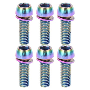 【Lixada】 KRSCT 6 件自行車把立螺絲帶墊圈不銹鋼螺栓用於山地自行車轉向車把 M6