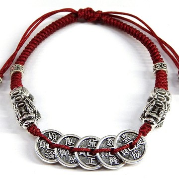【吉祥開運坊】貔貅五帝錢手環【招財貔貅手環 貔貅五帝錢手環 中國結 】開光 擇日