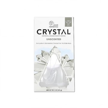 [日日好物]美國CRYSTAL-長效淨味約24小時礦物鹽身體除臭石-無香款140g/盒(晶燦綺肌體香石,運動異味消臭石,全天乾爽體香膏)