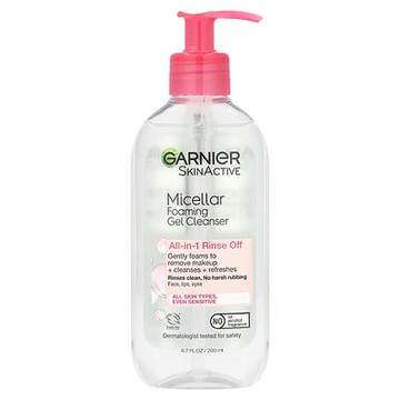 Garnier, SkinActive，膠束泡沫潔面乳，多效合 1，6.7 液量盎司（200 毫升）