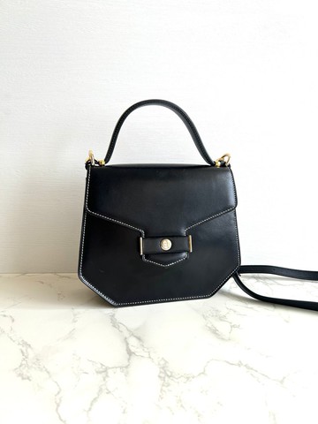 絕版古董包 Dior黑色明線翻蓋凱莉包 單肩包 側背包 斜背包 中古