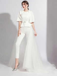 ウェディングドレス 袖あり ウェディングドレス カラードレス パンツドレス かっこいい 結婚式 二次会 ドレス 花嫁 大きいサイズ 白 黒 通販 Lineポイント最大4 0 Get Lineショッピング