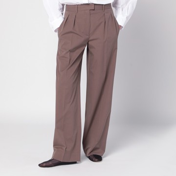 Taupe cotton trousers