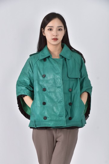 (L) chianhwei羊皮綠色外套