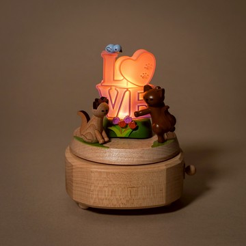 【愛戀貓咪】發光音樂盒 音樂小夜燈 聲控燈 夜燈 Wooderful life｜知音文創