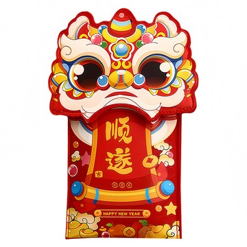 YUNMI 馬年布藝紅包袋 21.8 x 14.3cm 醒獅順遂  1個裝