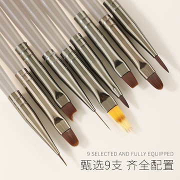 💗台灣出貨💗日式冰黑美甲刷帶蓋美甲筆刷彩繪拉線漸變暈染美甲筆美甲店專用筆