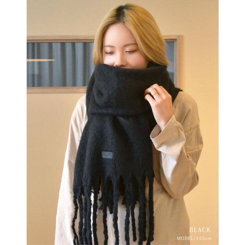 アグ レディース マフラー ロゴ CHUNKY RIB KNIT SCARF - マフラー