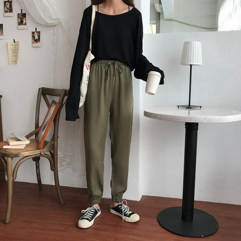 レディース 韓国ファッション トップス カットソー 丸首 バッククロス 12分袖 普段着 ラフスタイル オフコーデ Off 大人かっこいい グリーン ブラック ホワイ 通販 Lineポイント最大0 5 Get Lineショッピング