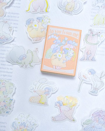 給你的 - 火柴盒手帳貼紙 11 | 女孩貼紙-手帳素材-插畫紙貼紙