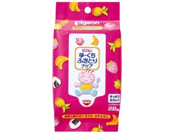 Pigeon Hand and Mouth Wipes for Traveling, 22 sheets