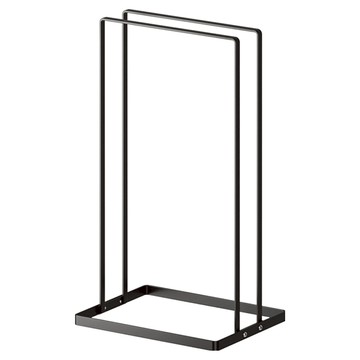 半島良品 日式多功能鐵藝衣架收納架  1個  黑色