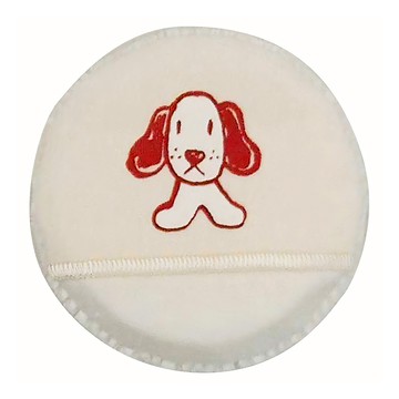 Wanwanbaby 嬰兒粉撲 - 帶小狗圖案  紅棕色  1個