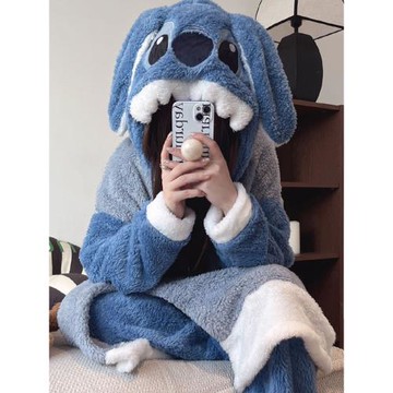 珊瑚絨睡袍女秋冬長款可愛帶帽保暖浴袍外套冬季法蘭絨睡衣冬款