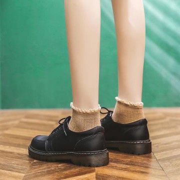 小皮鞋女英倫配裙子學院風復古學生日系韓版百搭圓頭黑色加絨冬jk