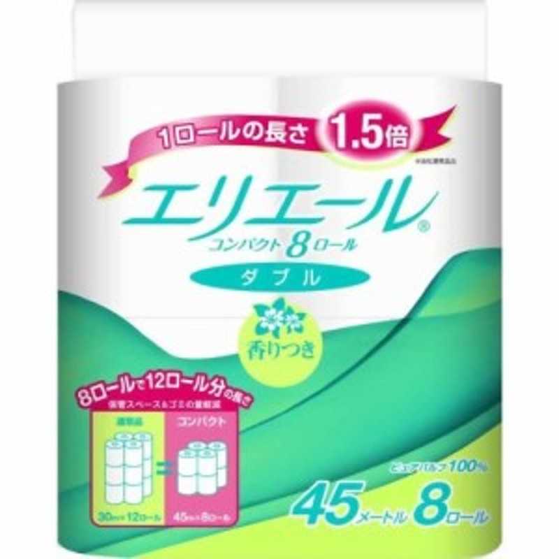 送料無料 (まとめ) 大王製紙 エリエール トイレットティシュー コンパクト シングル 芯あり 82.5m 香り付き 1パック(8ロール) 〔×5セット〕  TnEZAXHaSq, 衛生日用品 - pci.edu.pe