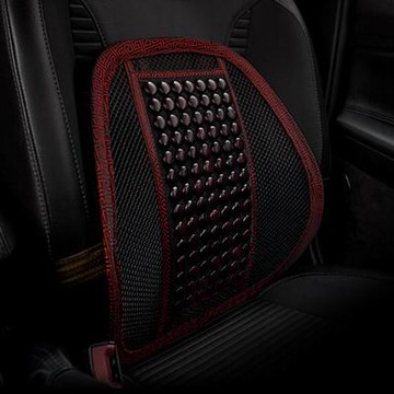 【扁珠款(梨木)腰靠-42*42cm-1款/組】汽車座椅腰墊車用靠背辦公室護腰可調節弧度-5201002