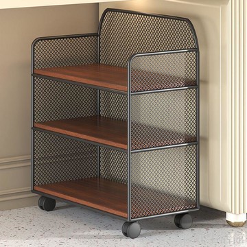 桌下置物架書桌旁小書架可移動落地辦公桌邊學生書本書包收納滑輪