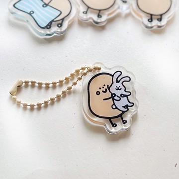 小薯鎖匙扣 - 小薯與小白兔